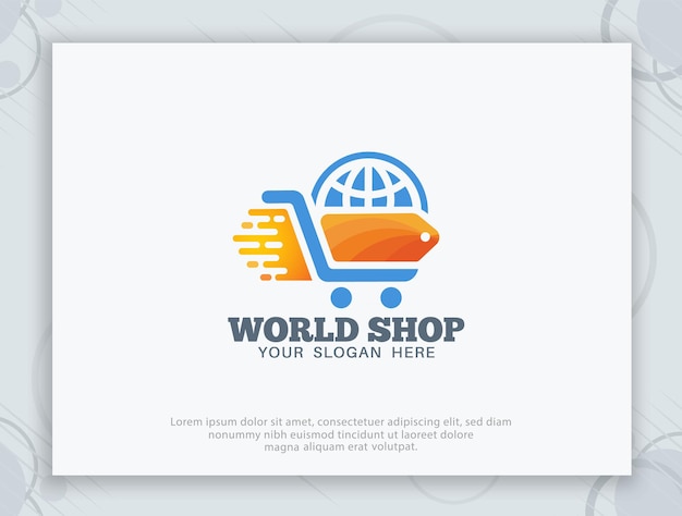 Offline- und online-shop-logo-design