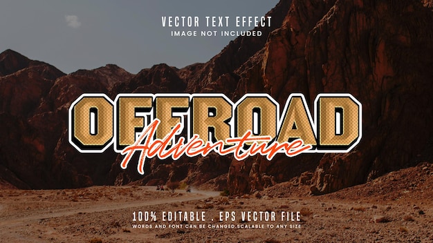 Offroad-Abenteuer 3d bearbeitbarer Texteffekt-Schriftstil