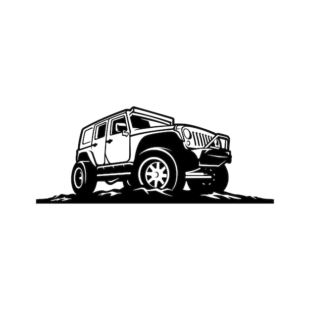 Offroad-abenteuer-suv-auto-illustration isolierter vektor