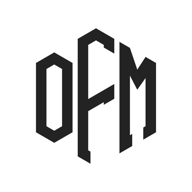 OFM-Logo-Design Anfangsbuchstaben OFM-Monogramm-Logo in sechseckiger Form