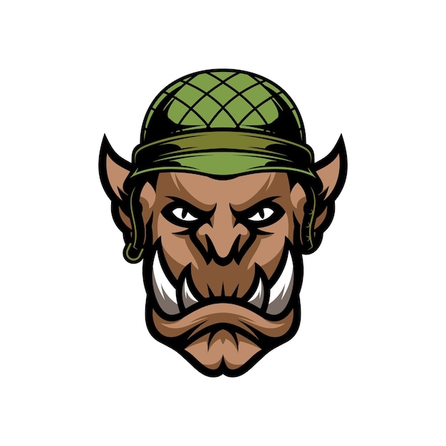 Oger soldat maskottchen logo design