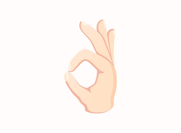 Vektor ok handsymbol. emoji-vektorillustration der handgeste.