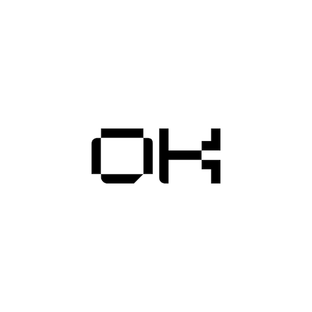 OK-Monogramm-Logo-Design, Buchstabe, Text, Name, Symbol, Monochrom, Logo, Alphabet, Zeichen, einfaches Logo