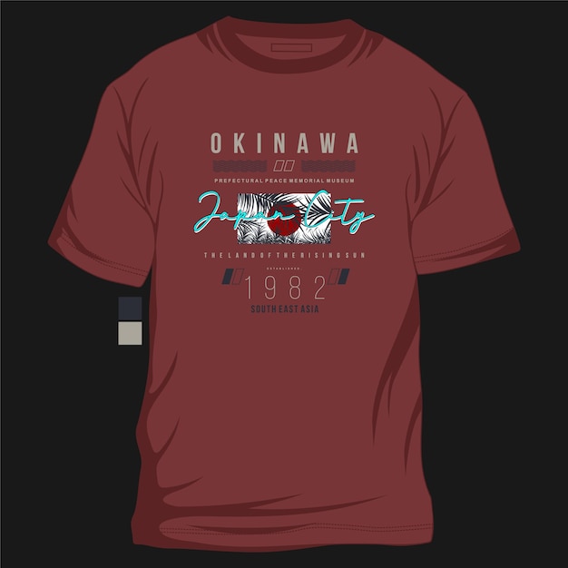 Okinawa-japan-stadtgrafik-vetor-t-shirt