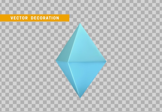 Oktaeder volumetrisches Polyeder isoliert mit blauem Farbverlauf. 3D-Objekte geometrische Form. Vektor-Illustration