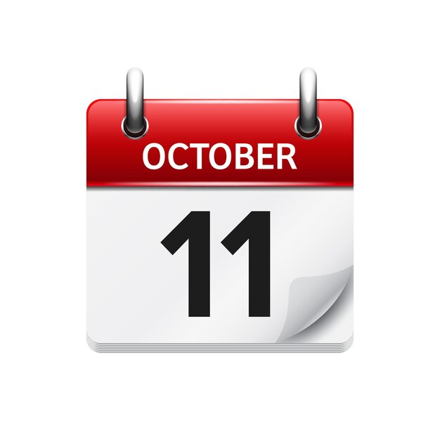 Vektor oktober flach vektor täglicher kalender-symbol datum und zeit tag monat feiertag