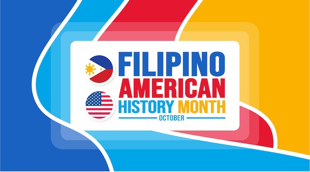 Oktober ist hintergrundvorlage für den philippinischen amerikanischen geschichtsmonat. hintergrundbanner für das feiertagskonzept