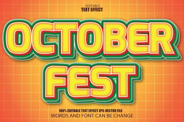 Oktoberfest bearbeitbarer texteffekt mit flachem farbverlauf