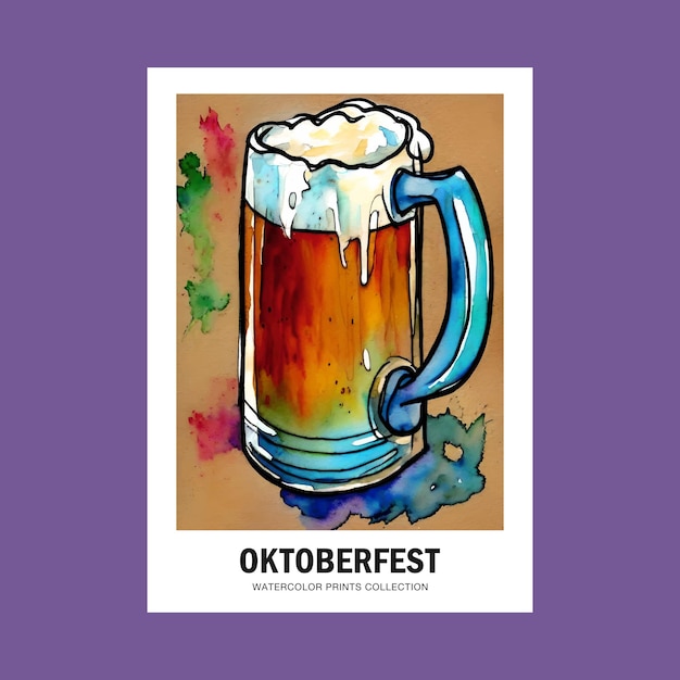 Vektor oktoberfest bierliebhaber aquarell-illustration