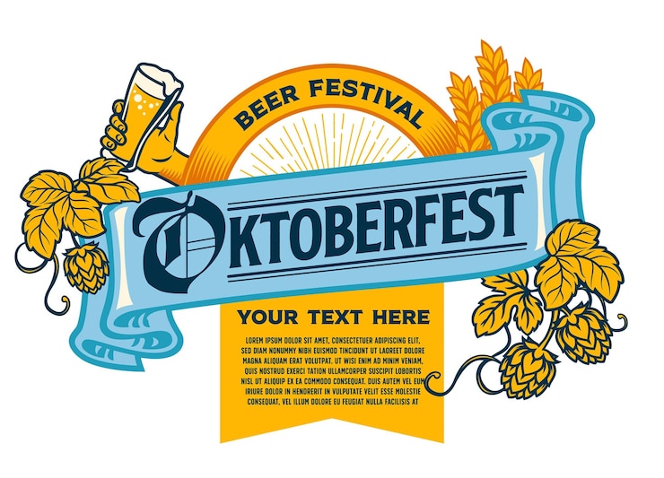 Vektor oktoberfest event typografie vintage label style