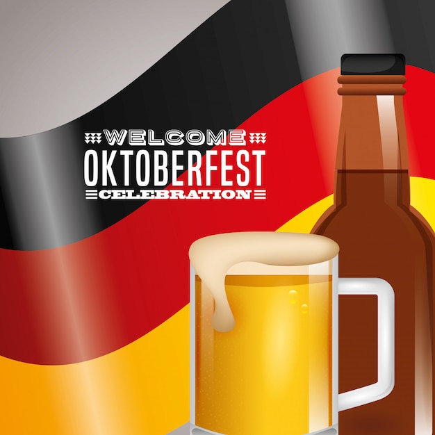 Oktoberfest Feier Illustration, Bierfest