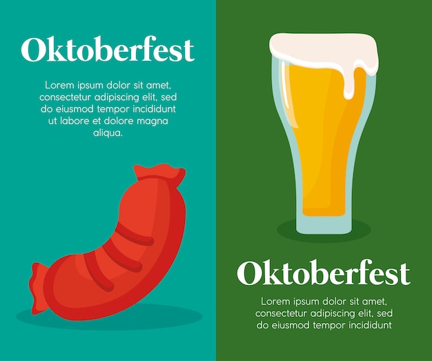 Vektor oktoberfest-festivaldesign mit ikone vectot ilustration