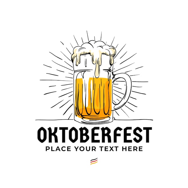 Oktoberfest Hand gezeichnet Logo Abzeichen.
