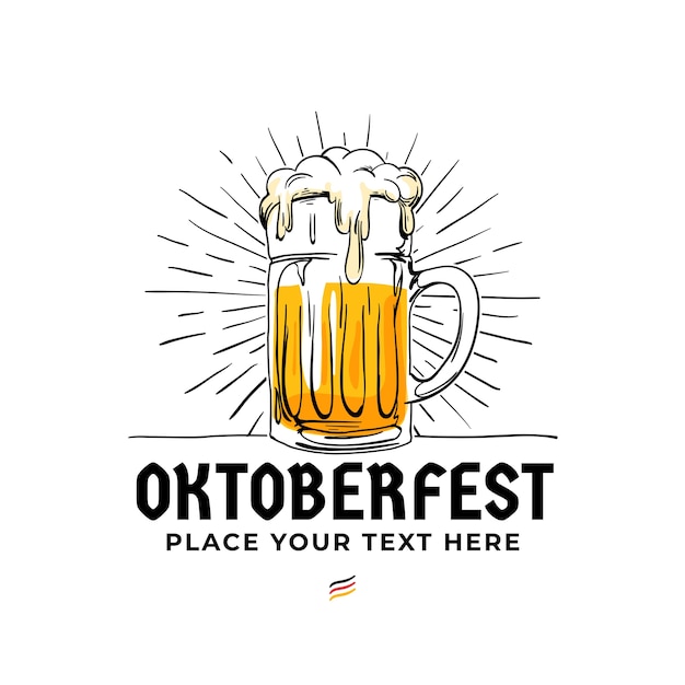 Oktoberfest hand gezeichnet logo abzeichen.