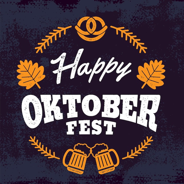 Vektor oktoberfest handschriftliche typografie bierfest im oktober in germanyxa gefeiert