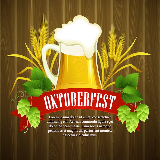 Oktoberfest hintergrund mit bier.