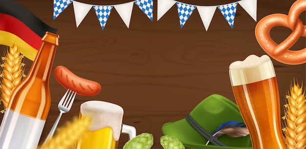 Oktoberfest-Komposition in realistischem Design
