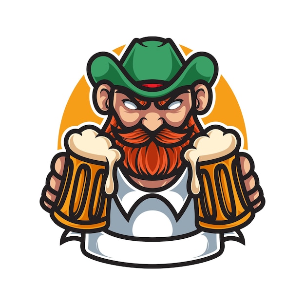 Oktoberfest-maskottchen-logo-abzeichenband