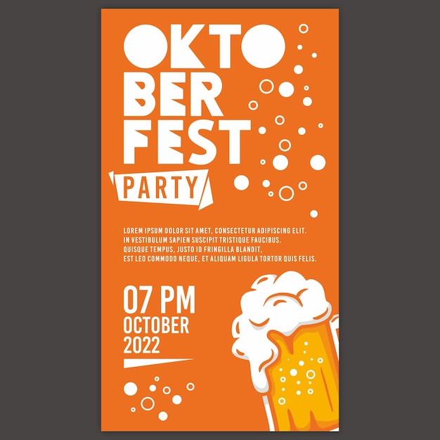 Vektor oktoberfest-party-story-design-vorlage