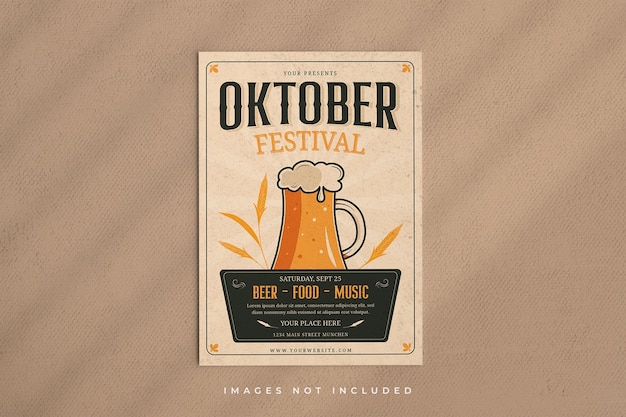 Vektor oktoberfest, plakat, altmodisch