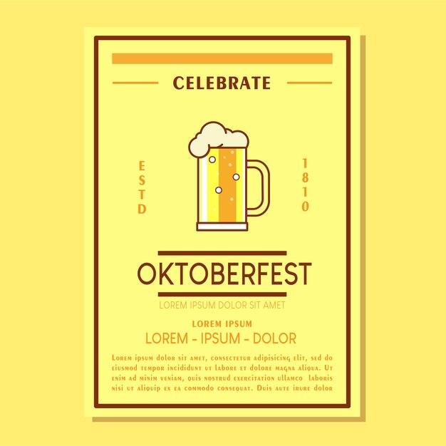 Vektor oktoberfest-plakat in der flachen weinlese