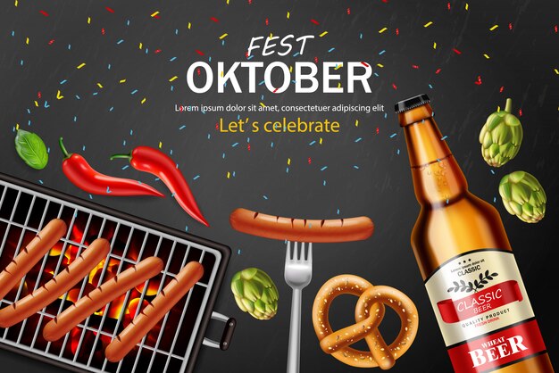 Oktoberfest-plakat mit bier