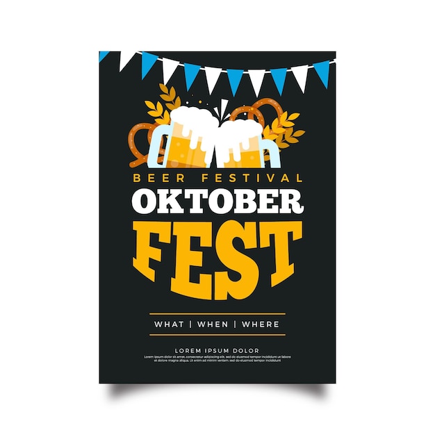 Vektor oktoberfest plakatschablonenentwurf