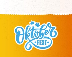 Oktoberfest-schriftzug-vektor-illustration festival-feier-design auf strukturiertem hintergrund