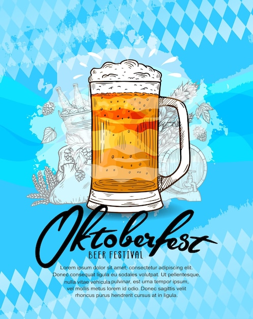 Oktoberfest-vektordesign kann für plakateinladungen und feierzwecke verwendet werden