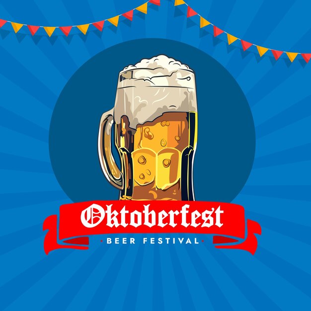 Vektor oktoberfest-veranstaltungsdesign im vintage-stil