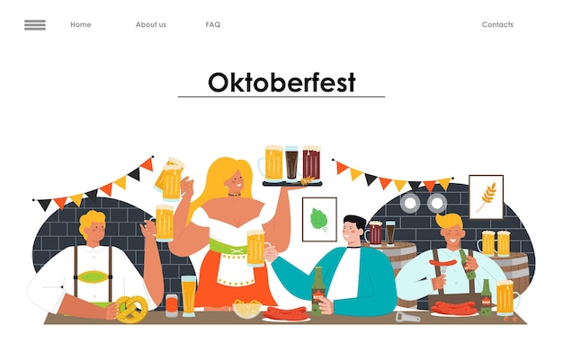 Vektor oktoberfest website vektor bierfest hintergrund