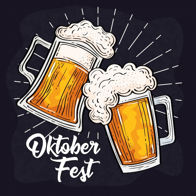 Oktoberfestfestfeier mit Gläserbier