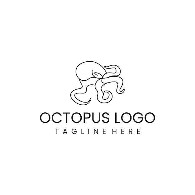 Oktopus-linie kunst-logo-vektor-icon-design-vorlage