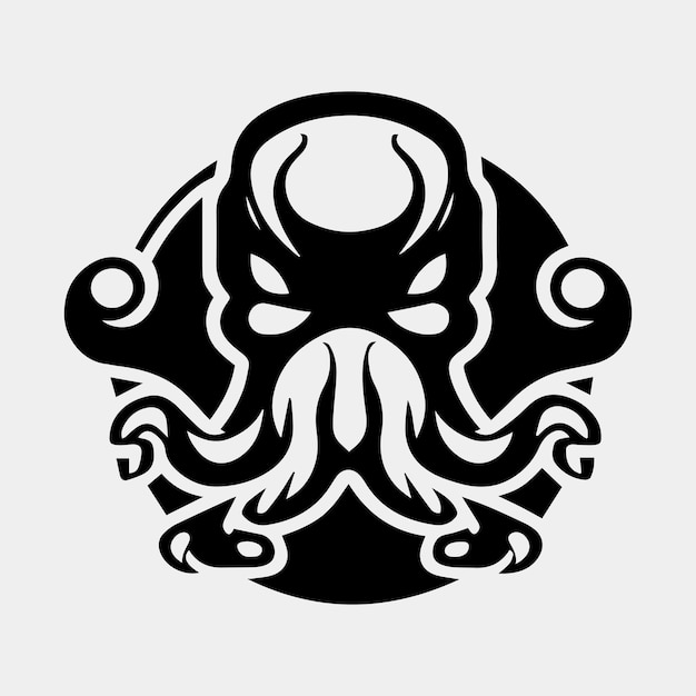 Oktopus-Logo-Design-Idee Isolierte Krake auf weißem Hintergrund