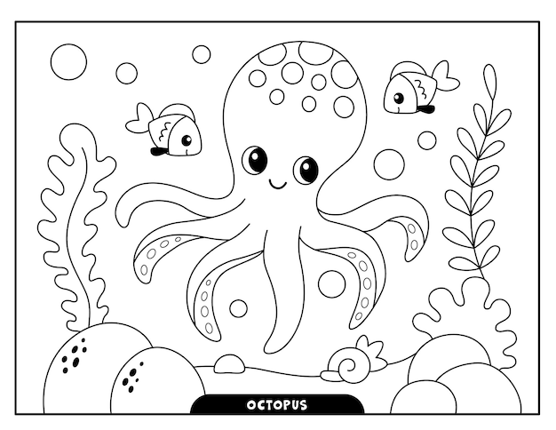 Oktopus Malvorlagen für Kinder