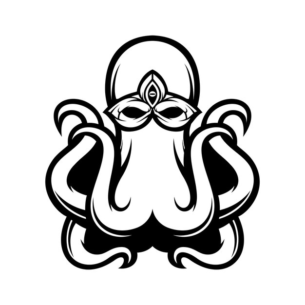 Vektor oktopus maskierter umriss