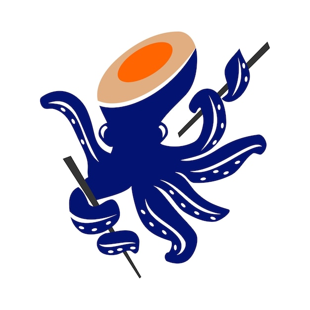 Oktopus-sushi-restaurant-logo symbol illustration markenidentität
