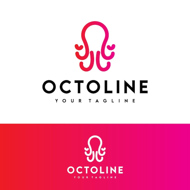 Oktopus-vektor-logo-design-inspiration, isolated on white background