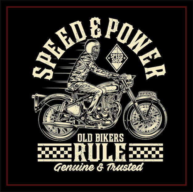 Old bikers regel illustration