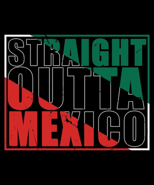 Vektor old glory straight outta new mexico schwarzer erwachsener cinco de mayo t-shirt design