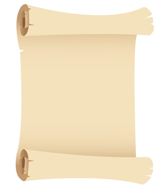 Old Vertical Beige Paper Banner with Curled Edges