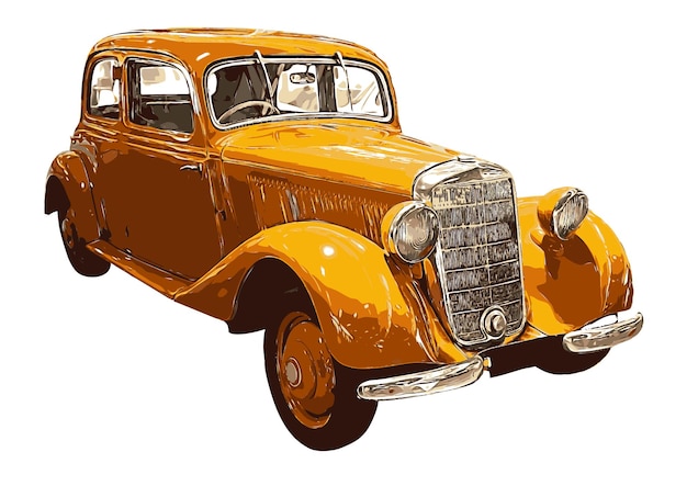 Oldtimer auf weißem Hintergrund Vektorgrafiken