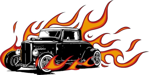 Oldtimer-Hot-Rod-Garage Hotrods-Carold-Schulauto-Vektor