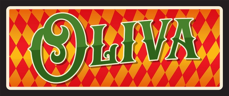 Vektor oliva spanische stadt vintage-reiseteller