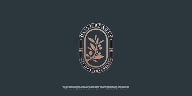 Olive logo vorlage mit kreativem elementstil premium-vektor teil 1