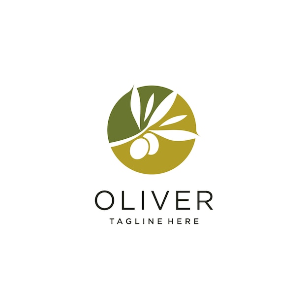 Oliven-logo-design-vektor mit kreativem abstraktem konzept