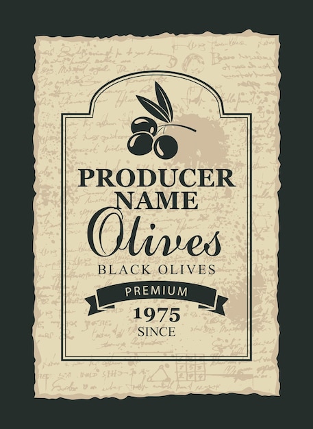 Olivenöl label