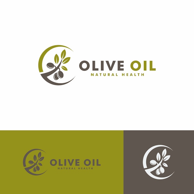 Olivenöl logo design. naturgesundheitslogo