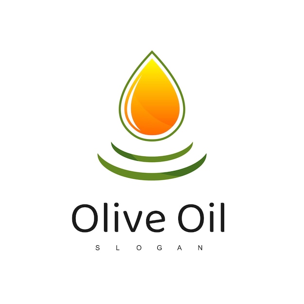 Olivenöl-logo mit tropfensymbol