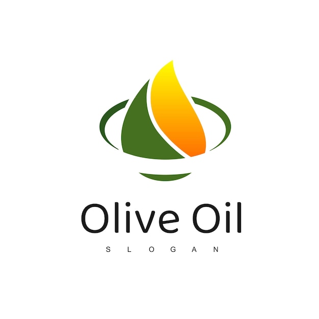 Olivenöl-Logo mit Tropfensymbol